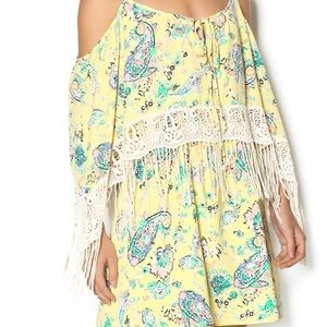 NWT Voom by Joy Han fringe cold shoulder dress